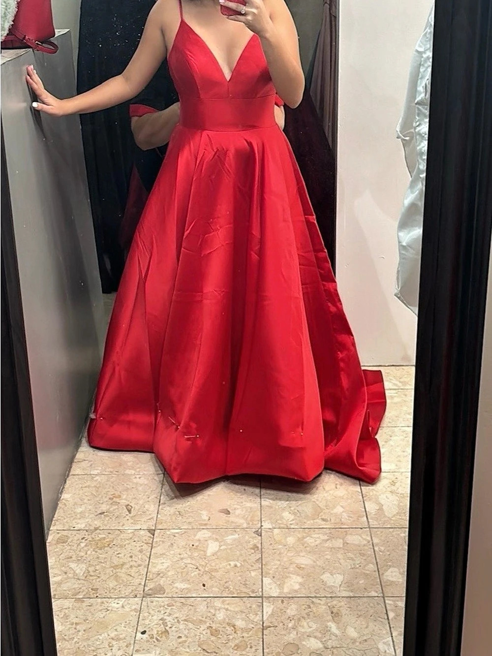 Red Satin-Look Maxi Dress Like New